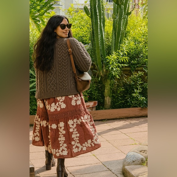 NWT Sézane Adénora Dress in Ecru Green Embroidery FR 38 / US 6 - Picture 12 of 16